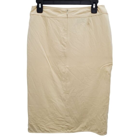 Anne Klein Vintage SAMPLE Buttermilk Yellow Linen Midi Career Pencil Skirt Sz 8 - Picture 9 of 9